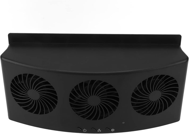 woobles Solar Exhaust Fan 3 Fan Low Noise 4000rpm Car Exhaust Fan for All Cars (Black) - Image 1